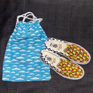 Vans X The Simpsons Bart Custom Slip On. (Authentic) With Vans Cloud Bag.